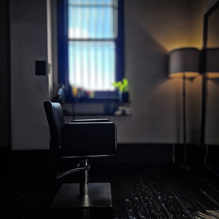 Private salon chair in Tom Zappala’s sensory-aware studio in Melbourne