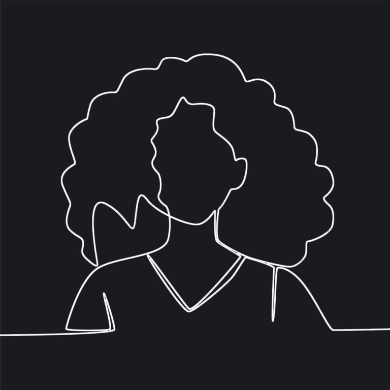 outline of curly hair woman looking for curly hair information