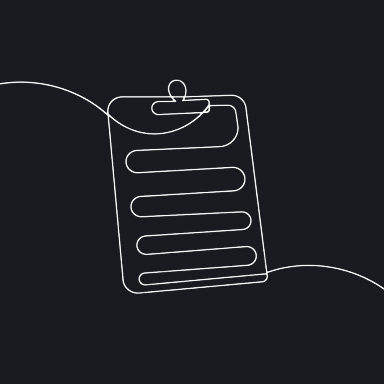 Minimalist line drawing of a tilted clipboard with checklist, representing pre-appointment preparation notes for Tom Zappala Haircutting