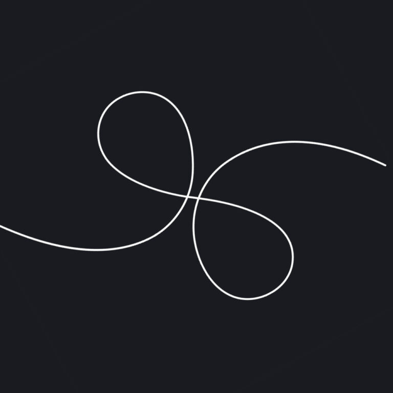 Abstract infinity loops created from a continuous single line drawing.